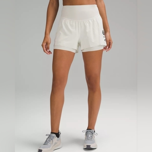 Lululemon Nulux Road To Trail HR Short 4" AIR-SENSE PERFORATION BONE/BONE Size 0 - Picture 2 of 10